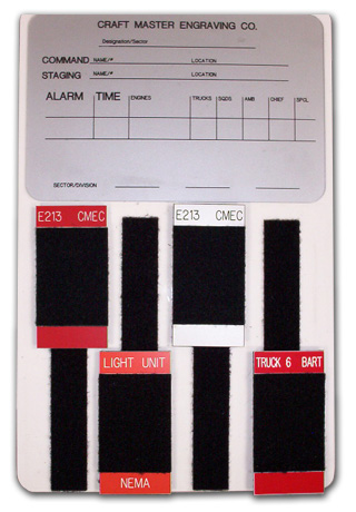 tactile board with truck tags